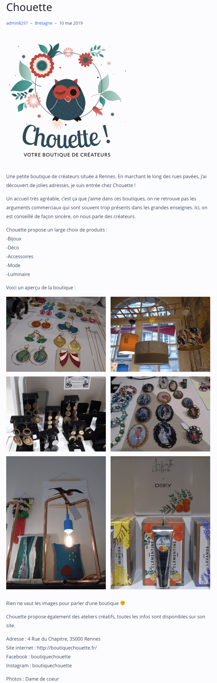 ptitebretonne.com, blog boutique chouette Rennes