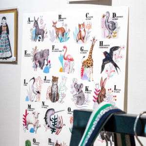 abécédaire animaux affiche rennes cadeau de noel