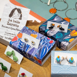 Boucles d'oreilles animaux enfant rennes La Belle Lurette créateur cadeau Noël enfant